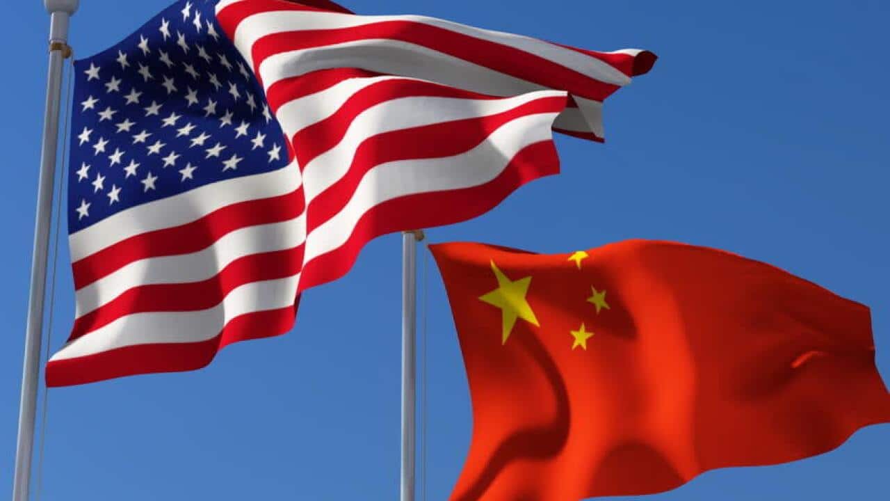 US & China National Flags