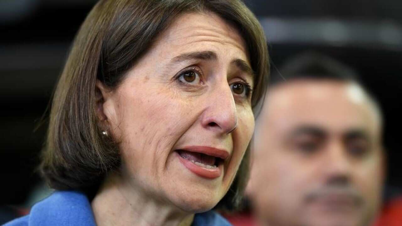 NSW Premier Gladys Berejiklian speaks.
