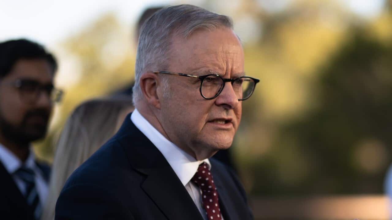Prime Minister Anthony Albanese speaks during a press conference at Wadjuk lookout in Perth