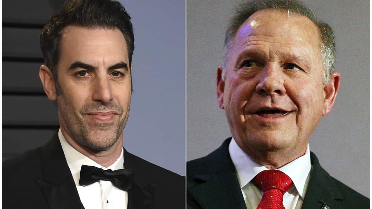 Sacha Baron Cohen and  former Alabama Chief Justice and Senate candidate Roy Moore
