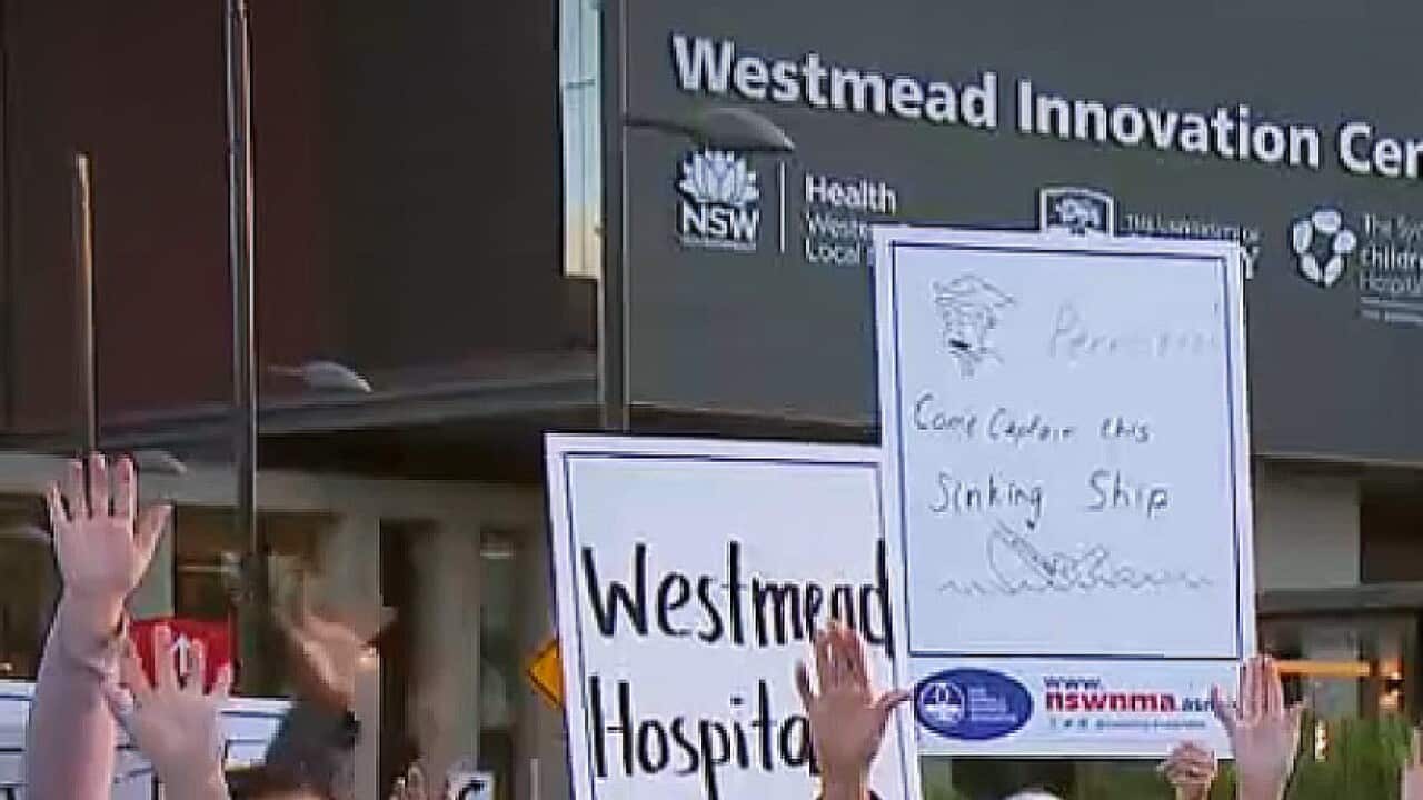 Nurses protest at Sydney's Westmead Hospital