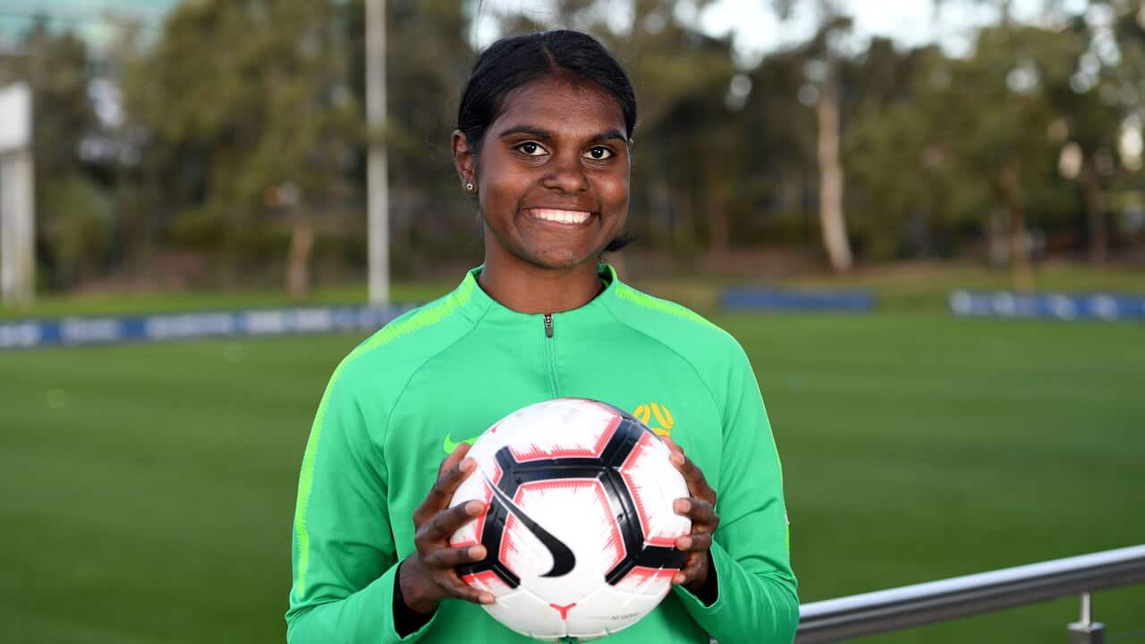 Shadeene Evans during her time with the Young Matildas