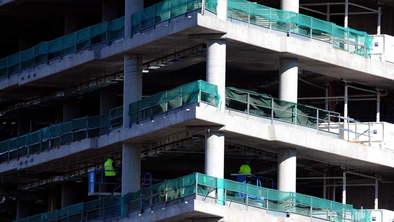 A building under construction in Melbourne