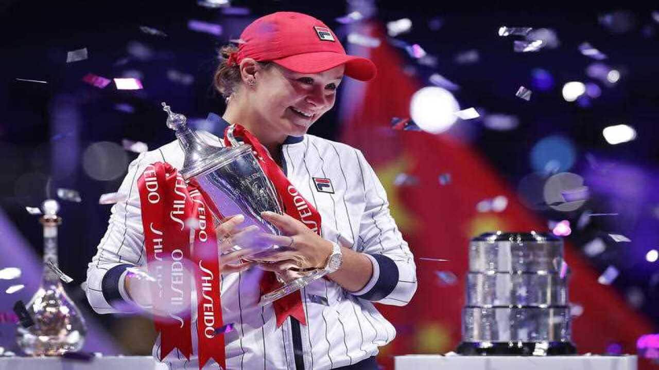 Ashleigh Barty after winning the WTA Finals tennis tournament