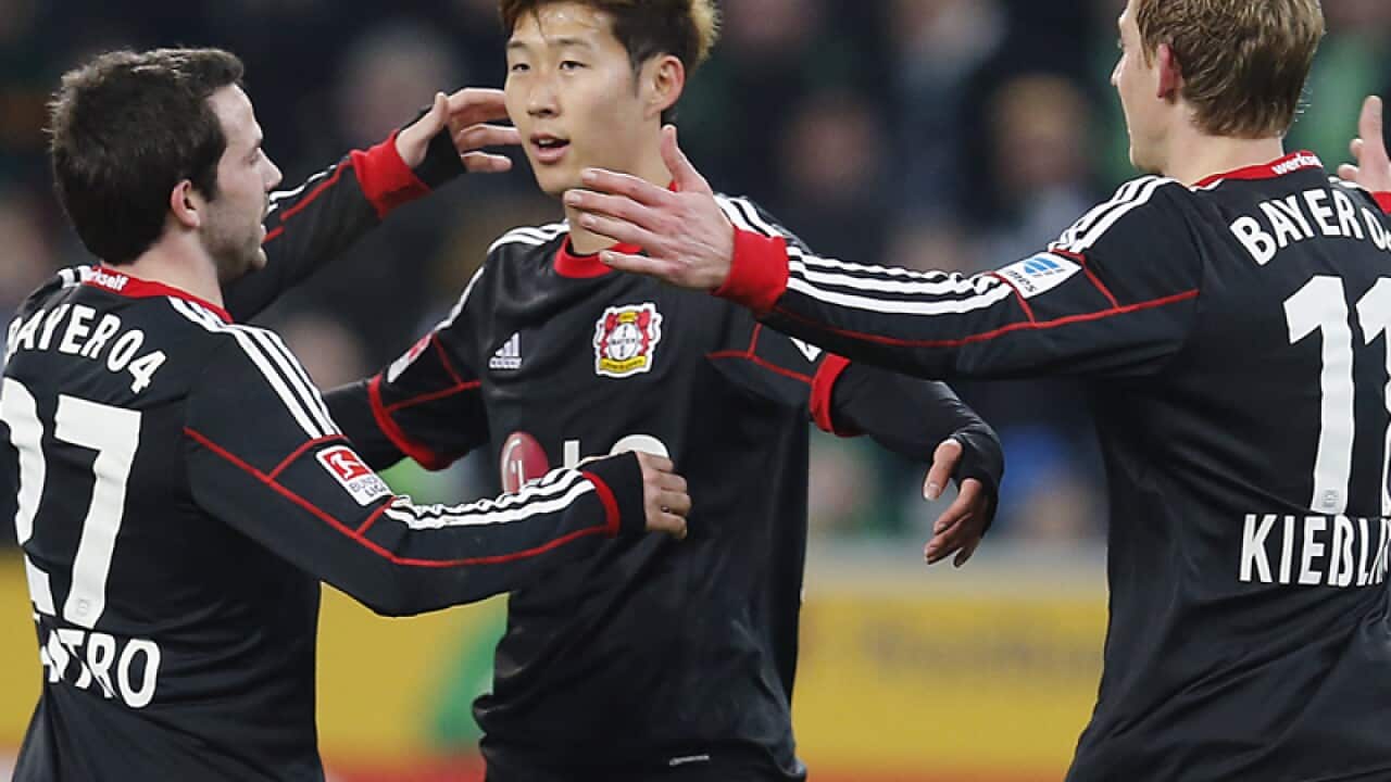 South Korea's Son Heung-Min celebrates after scoring