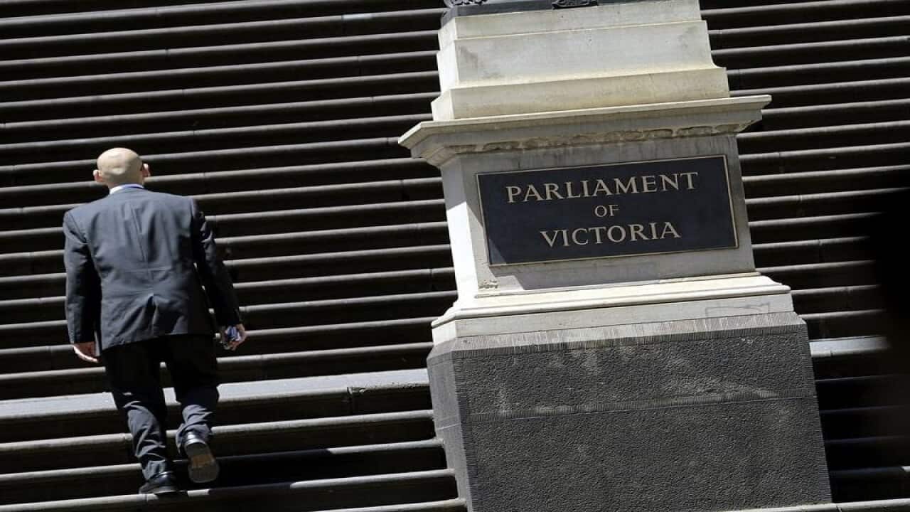 The outside of the Victorian Parliament building.