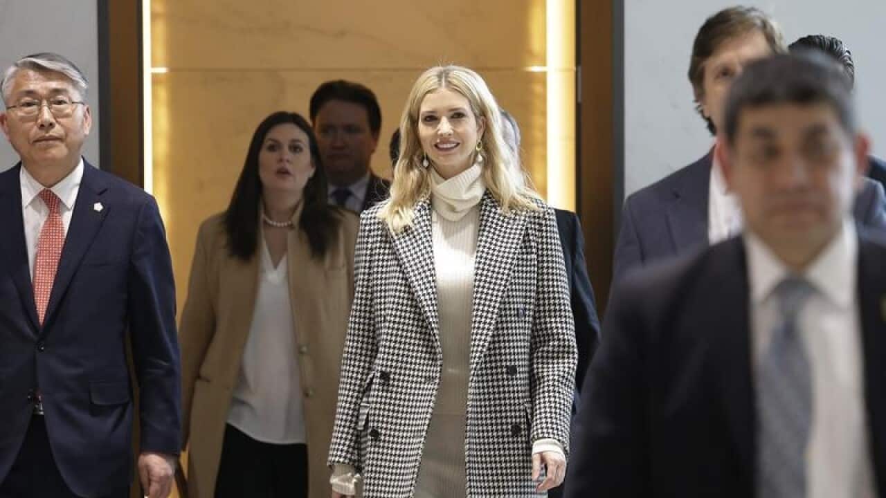 Ivanka Trump has landed in South Korea ahead of the closing ceremony of the Winter Olympics.