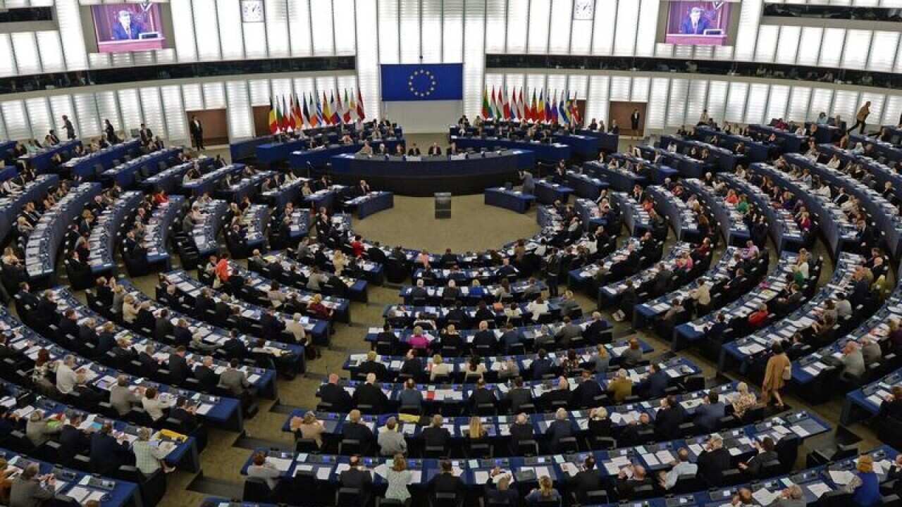 European Parliament's plenary hall.