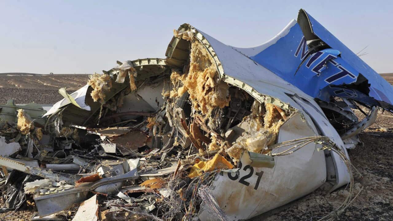 Debris of a Russian passenger plane in Egypt