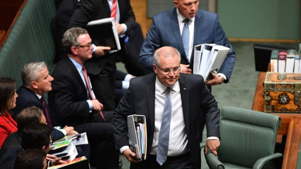 Home Affairs Minister Peter Dutton (right) and PM Scott Morrison