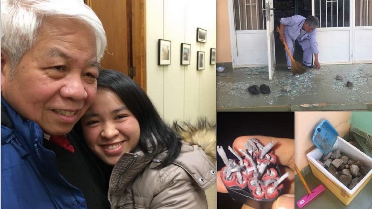 Đỗ Thị Mình Hạnh và Cha cùng ngôi nhà bị tấn công và tang vật