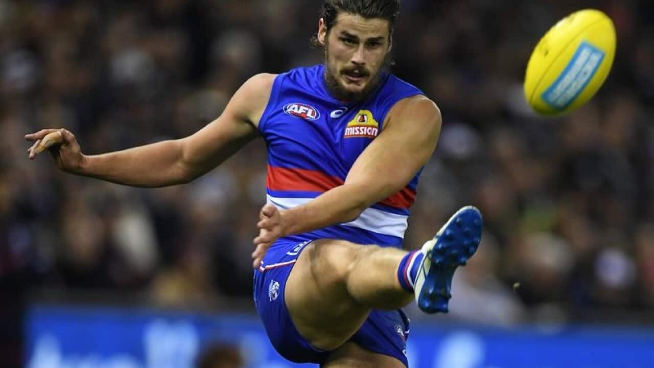 Tom Boyd of the Bulldogs is seen in action