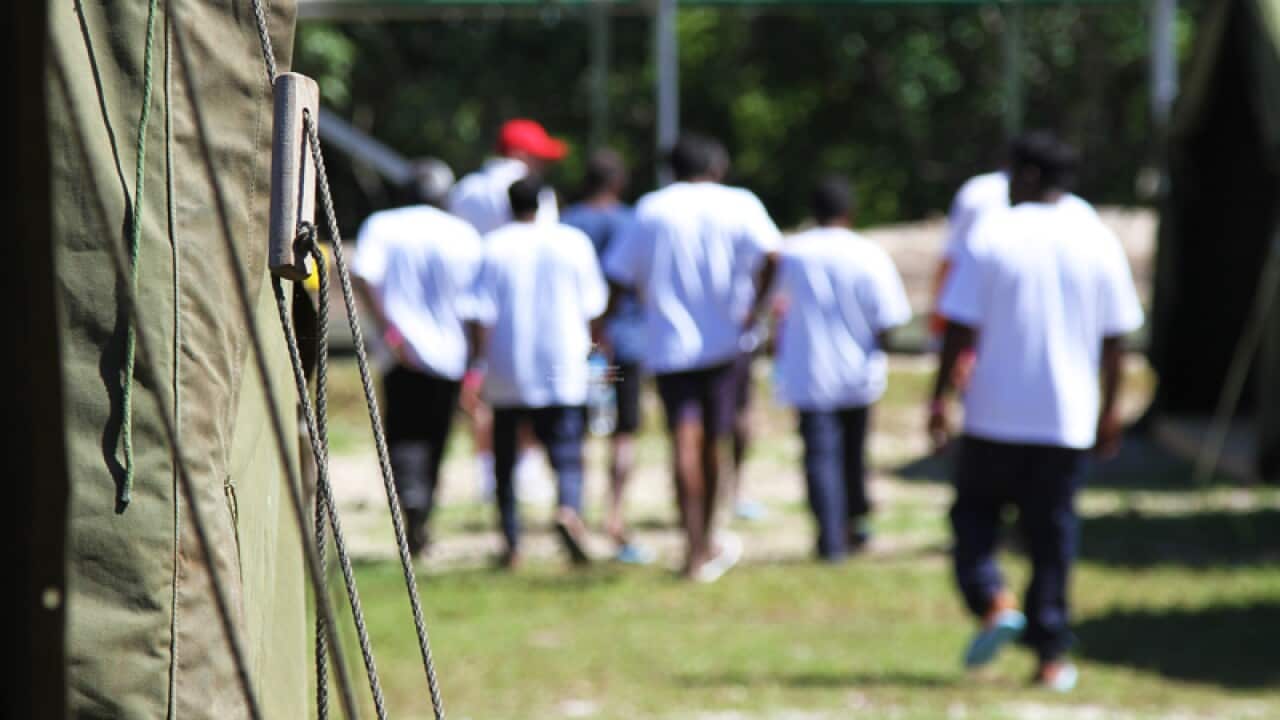 tent accommodation at the government's detention centre in Nauru