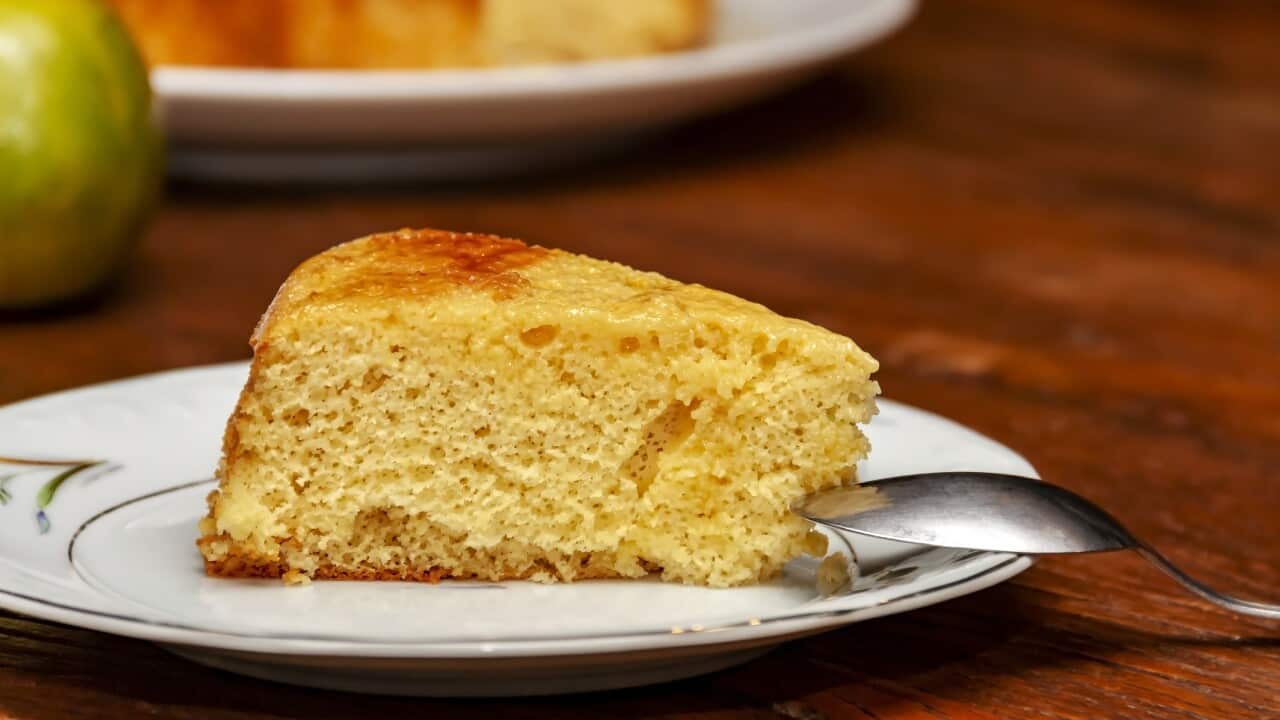 Slice of orange cake