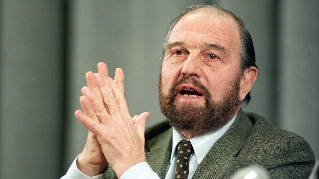George Blake, a former British spy who doubled as a Soviet agent, is pictured in this archival photo taken on 15 January, 1992.