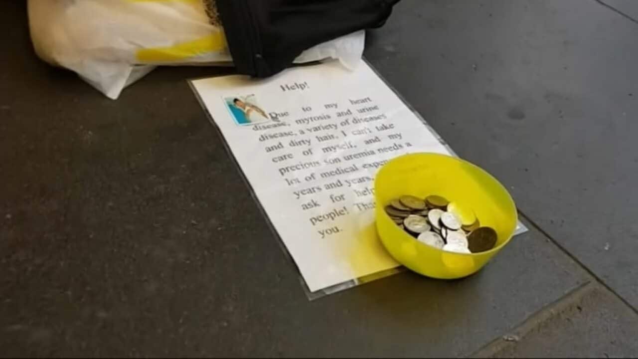 A beggar's bowl in Melbourne