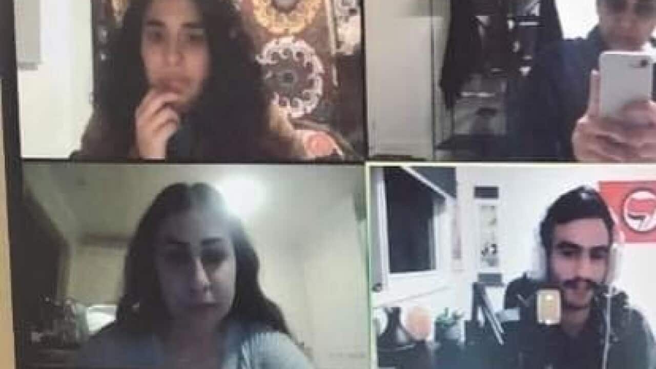 Azadi Youth Society members in an online gathering