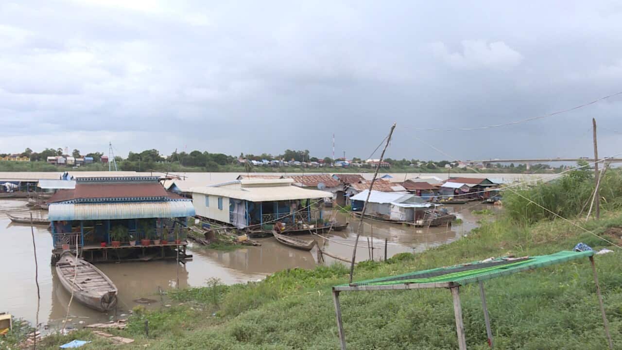 Illegal flooding house in Cambodia