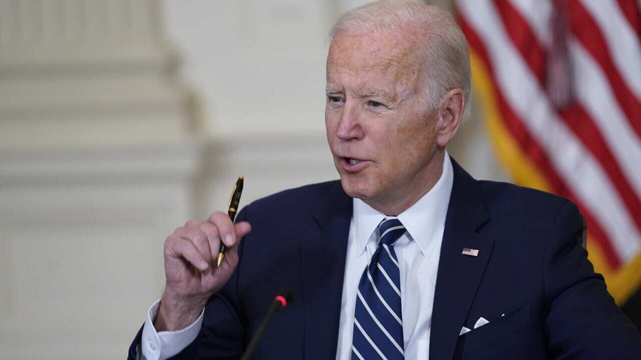 President Joe Biden speaks during a meeting with Inspectors General in the State Dining Room of the White House in Washington, Friday, April 29, 2022. (AP Photo/Susan Walsh)