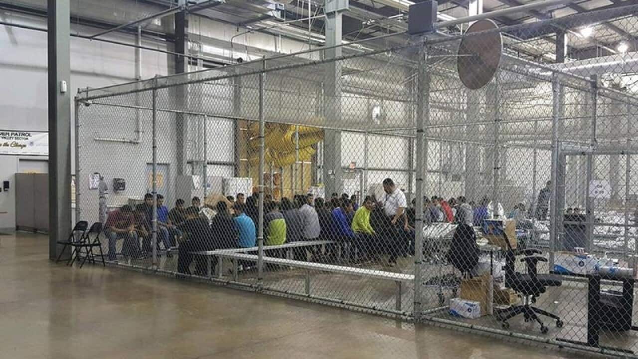 A US Border Patrol Processing Center in Texas.