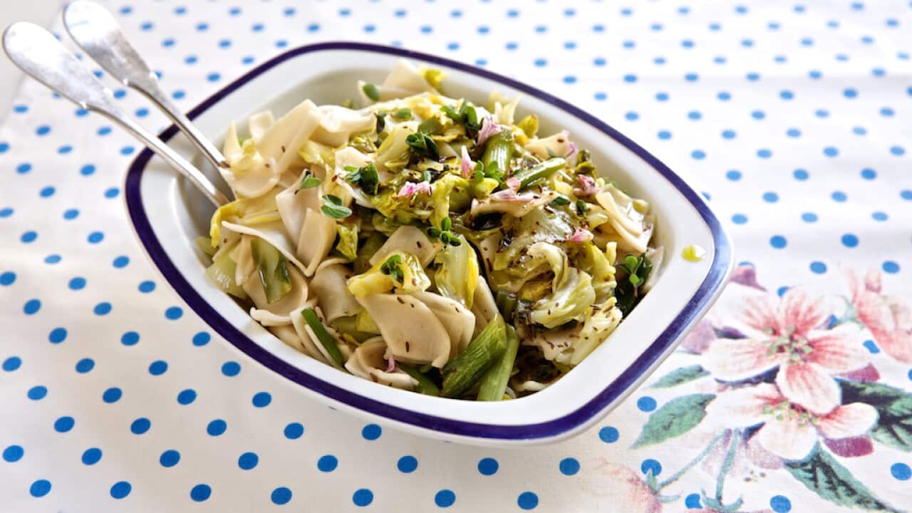 Austrian pasta with caramelised cabbage (Krautfleckerl)