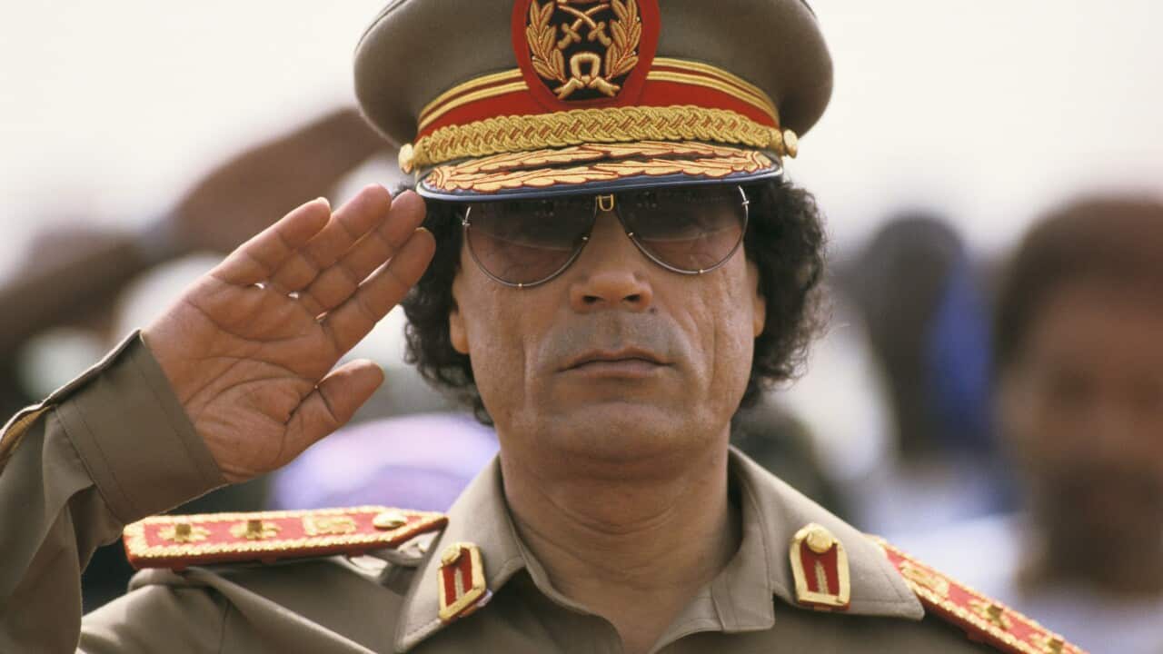 Muammar Al Qadhafi in Mali on December 12th, 1985.