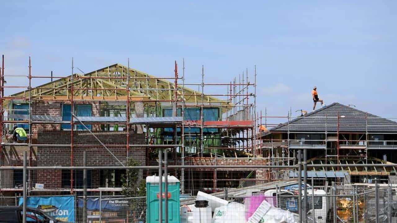 A general view of housing construction at Marsden Park Sydney.