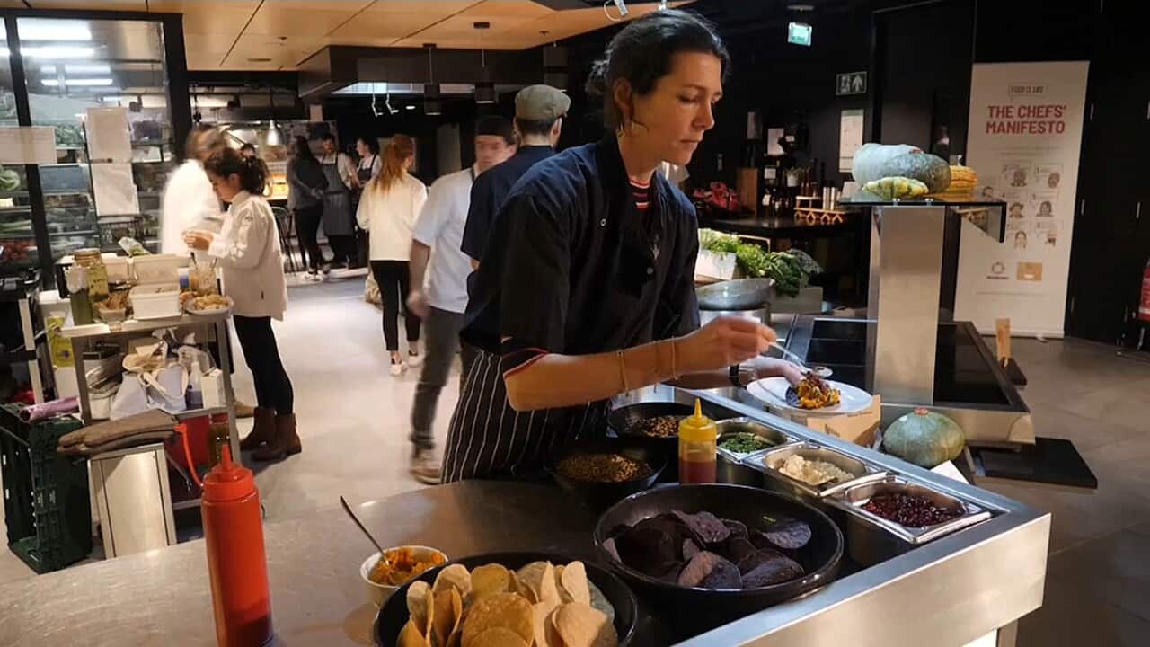 Chef Thomasina Miers making delica pumpkin tostadas