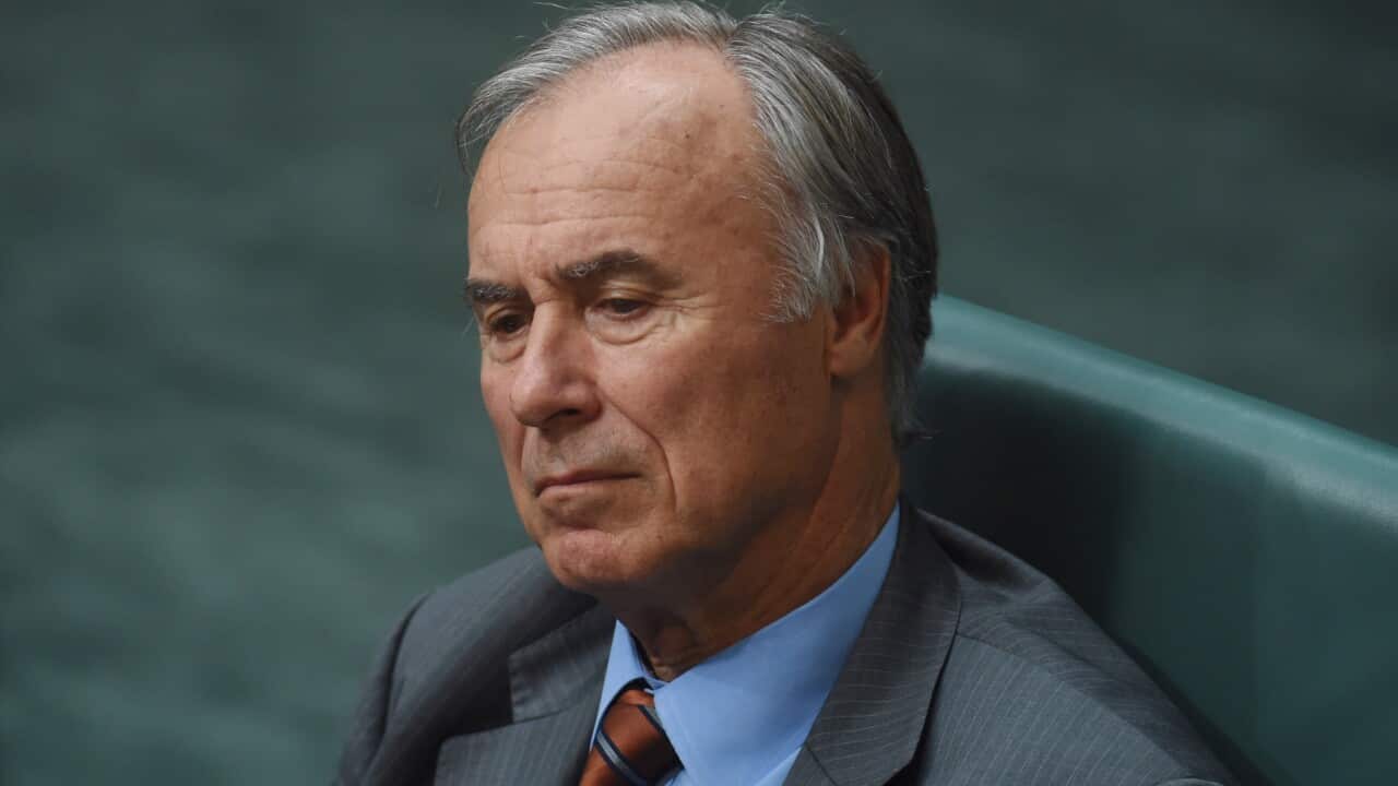 Liberal backbench MP John Alexander reacts during House of Representatives Question Time at Parliament House in Canberra, Monday, May 2, 2016. (AAP Image/Lukas Coch) NO ARCHIVING