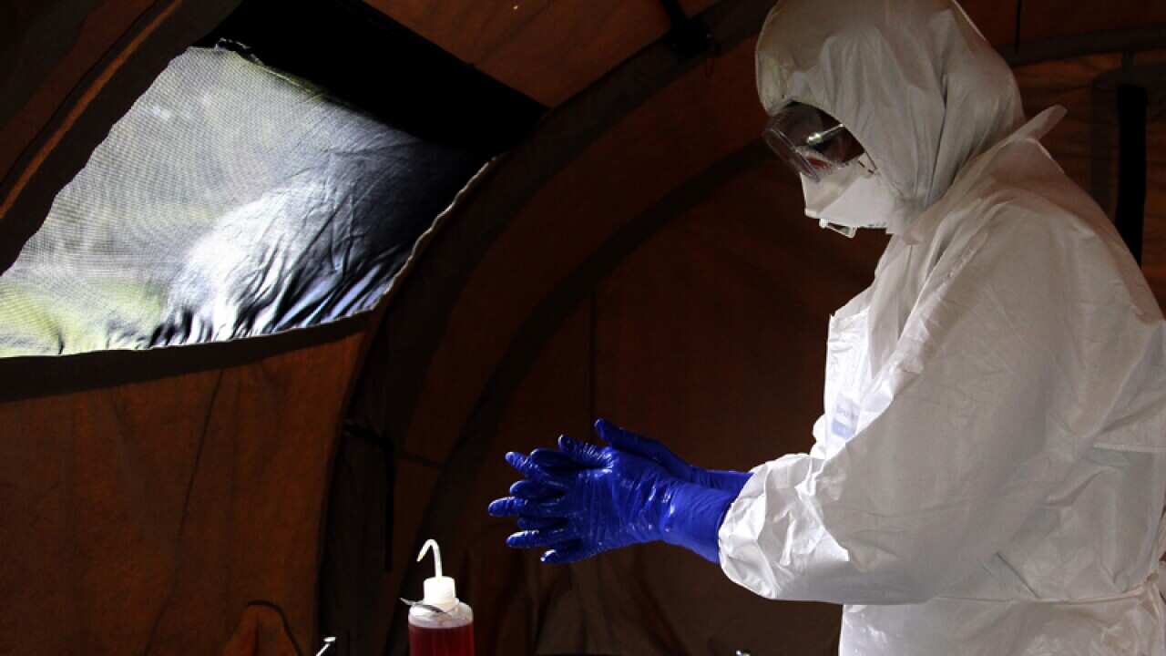 A Cuban medical Ebola trainer.