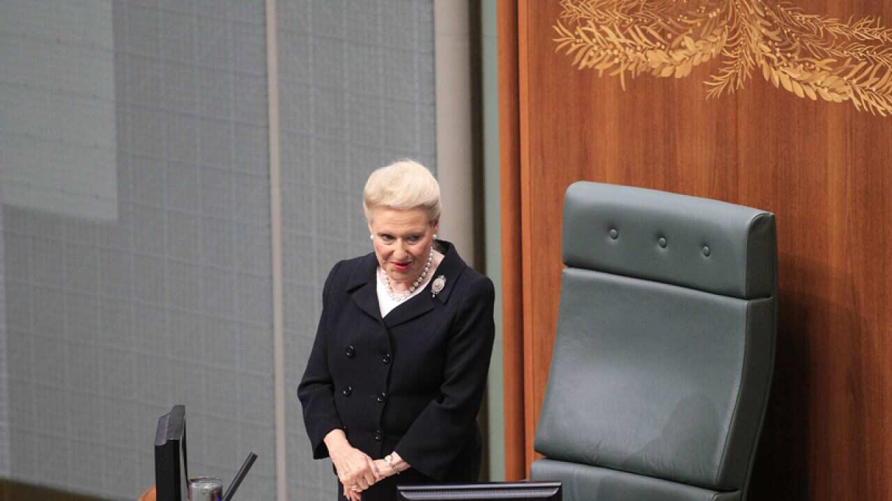 Speaker Bronwyn Bishop addresses the Parliament