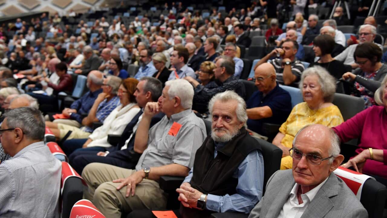 Shareholders at the Westpac Annual General Meeting (AGM) at Darling Harbour in Sydney, Thursday, December 12, 2019. (AAP Image/Mick Tsikas) NO ARCHIVING