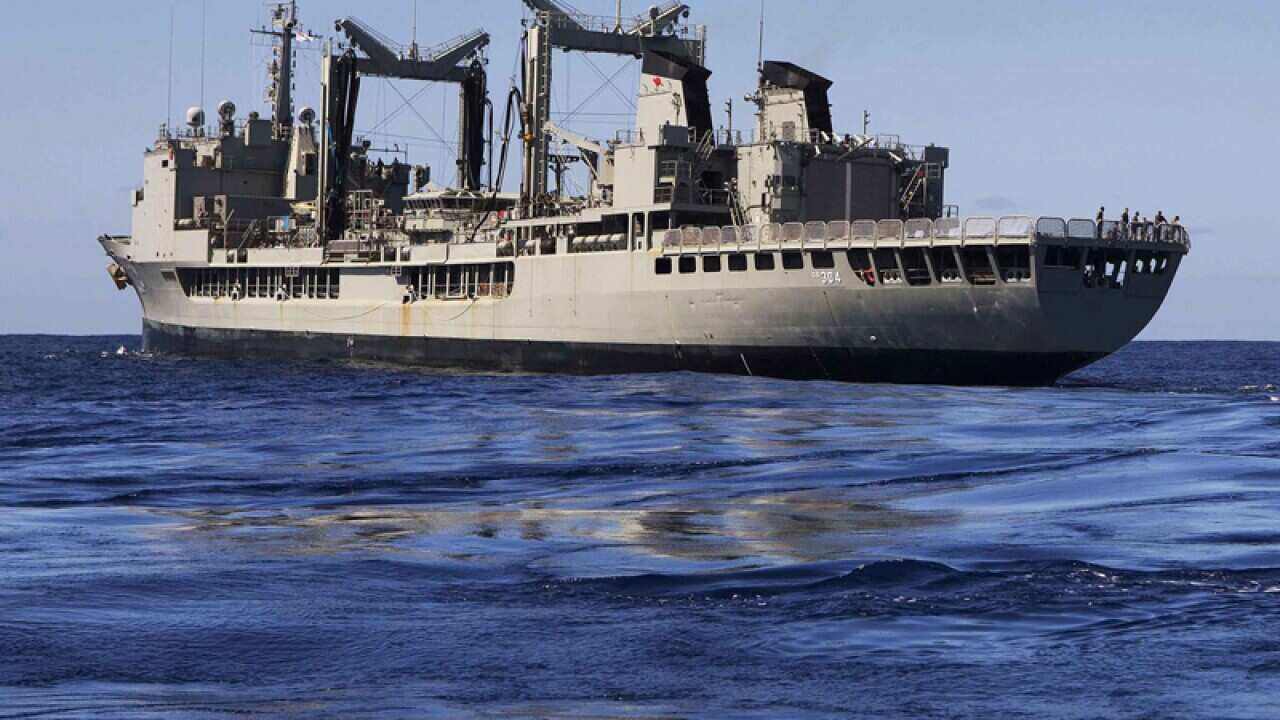 The Australian navy supply ship HMAS Success