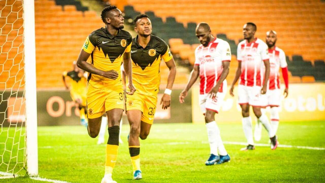 Eric Mathoho asherehekea goli lake dhidi ya Simba SC