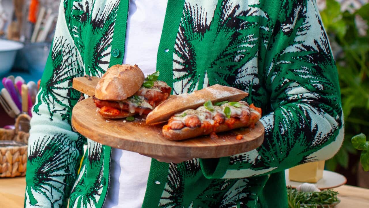 Nico Reynolds' cheesy grilled pizza dogs