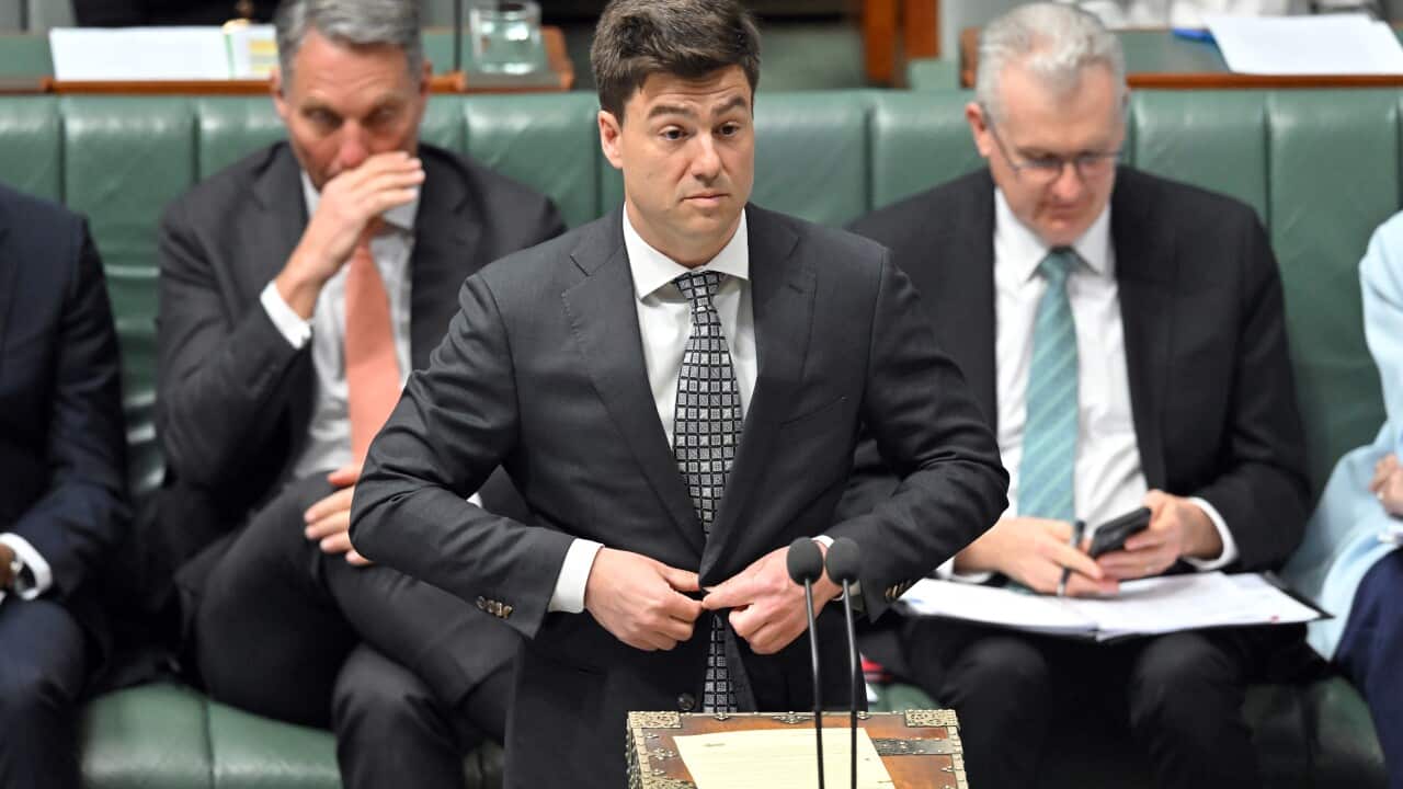 Minister for Aged Care Sam Rae during Question Time in the House of Representatives at Parliament House in Canberra