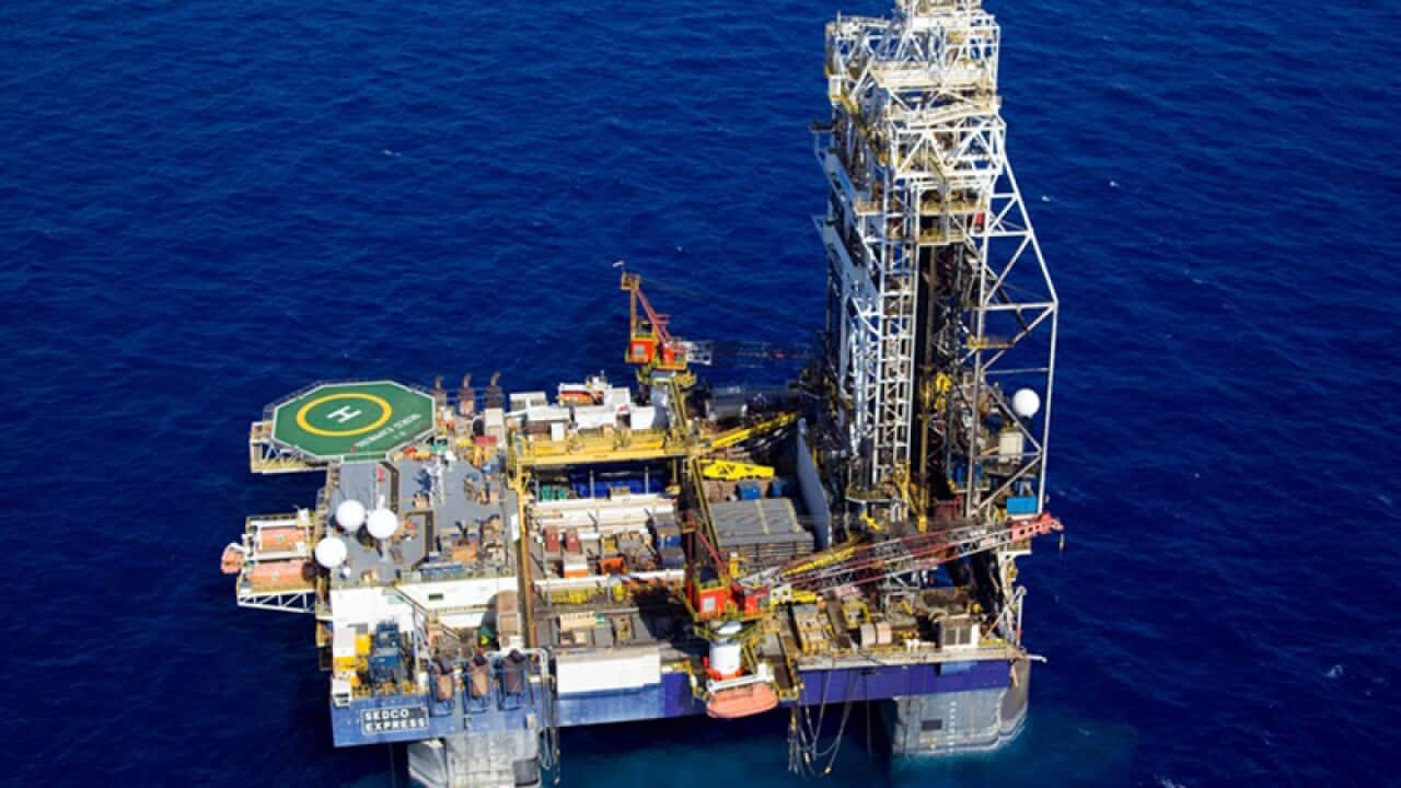 A natural gas rig off the coast of Israel