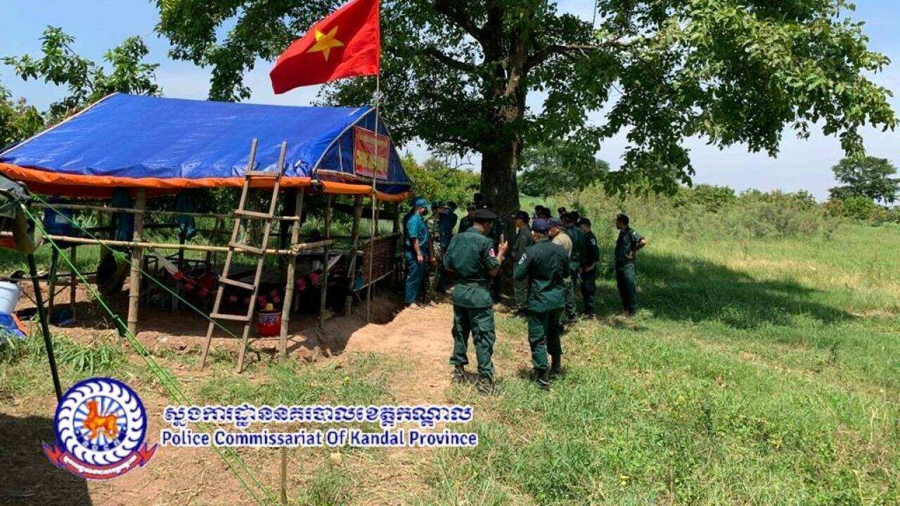 Illegal tent on Cambodia and Vietnam border