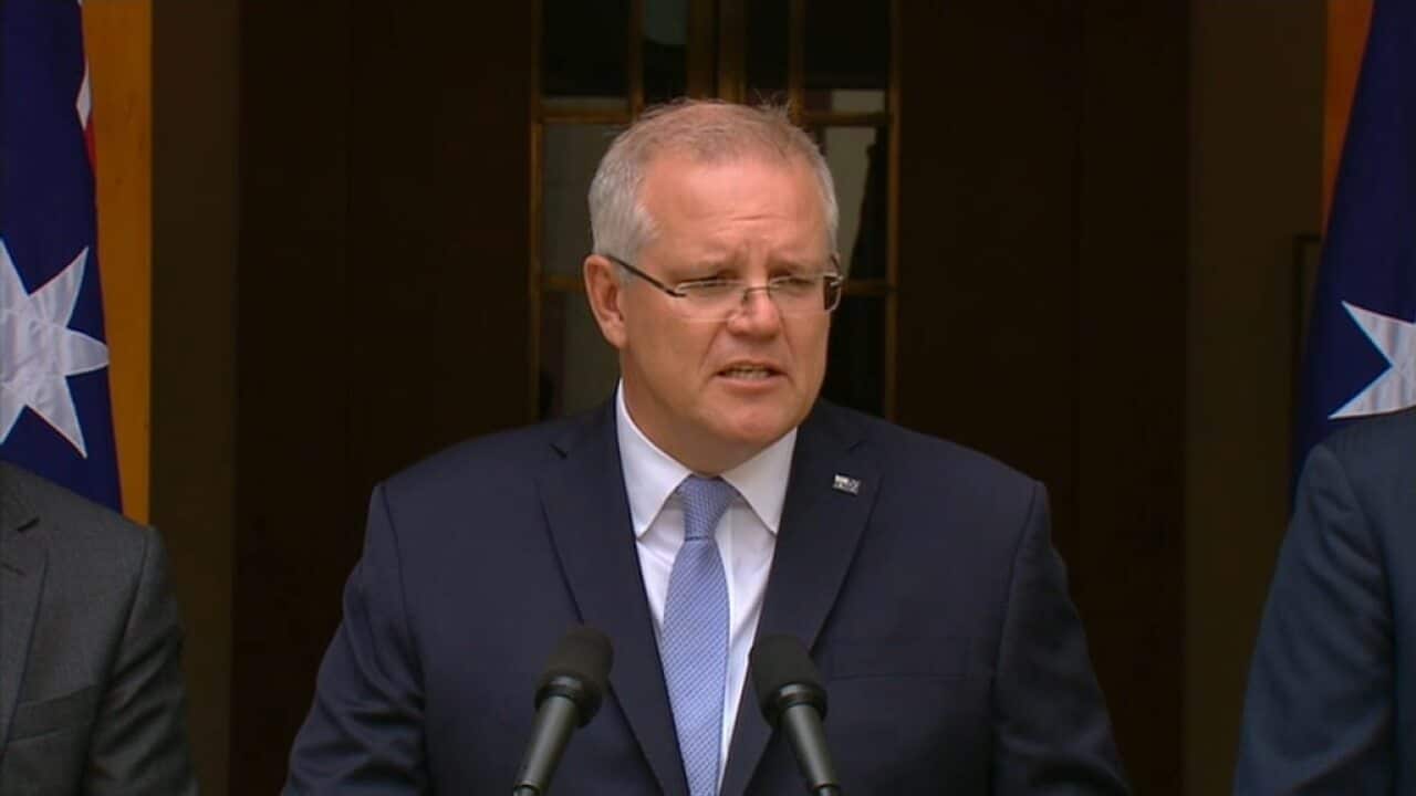 Prime Minister Scott Morrison addresses the media, following the Iraq attack.