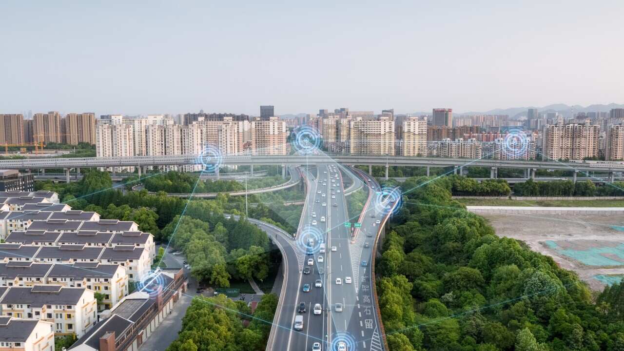 smart transportation with Motorway intersection