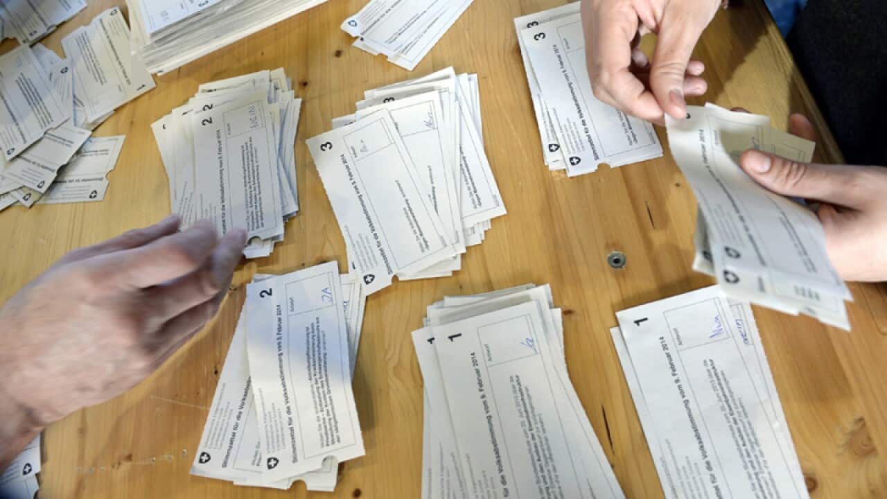 Referendum ballots are counted in Zurich