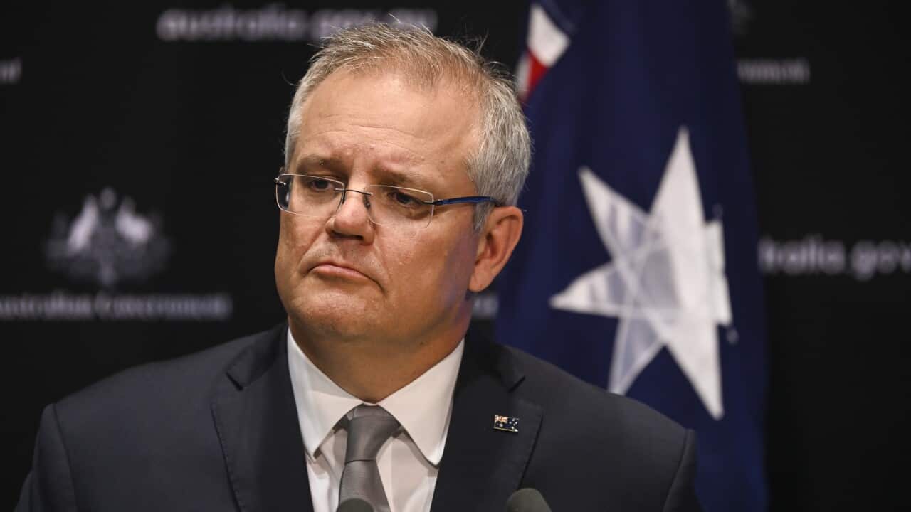 Australian Prime Minister Scott Morrison speaks to the media during a press conference at Parliament House in Canberra, Friday, May 1, 2020. (AAP Image/Lukas Coch) NO ARCHIVING