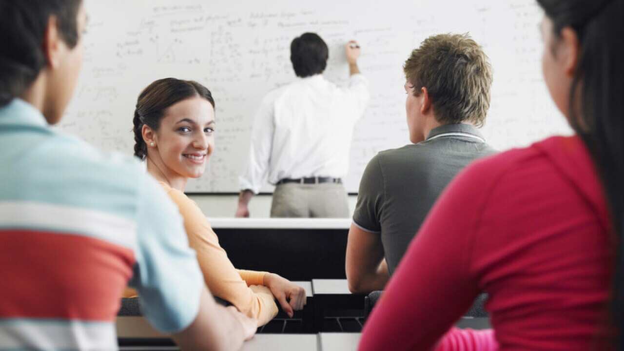 Students sitting in classroom