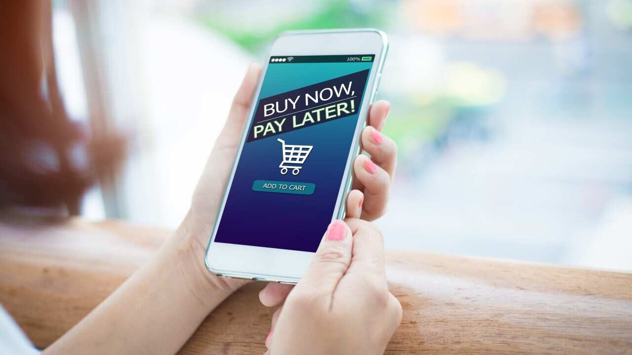BNPL Buy now pay later online shopping concept.