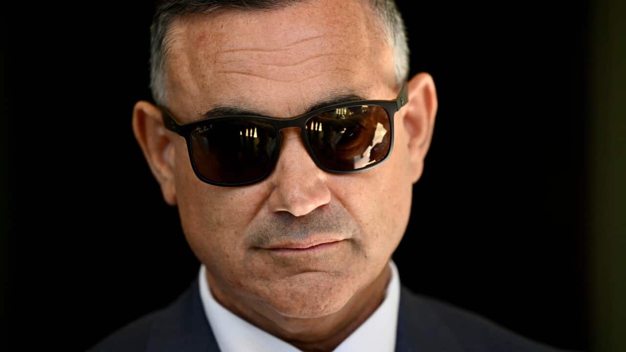 Former NSW deputy premier John Barilaro leaves the Downing Centre Local Court in Sydney.