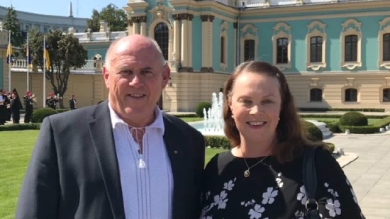 Ms Melissa O'Rourke, Australian Ambassador to Ukraine and Stefan Romaniw OAM, Kyiv.