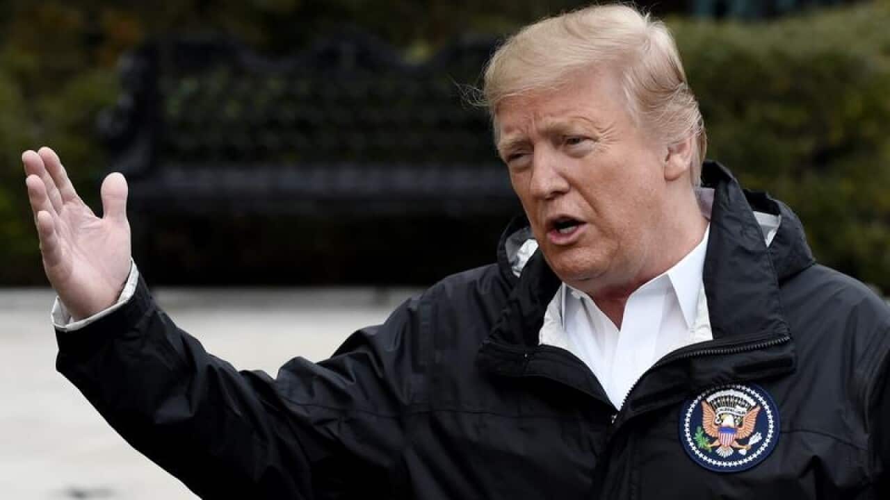 President Trump speaks to the press