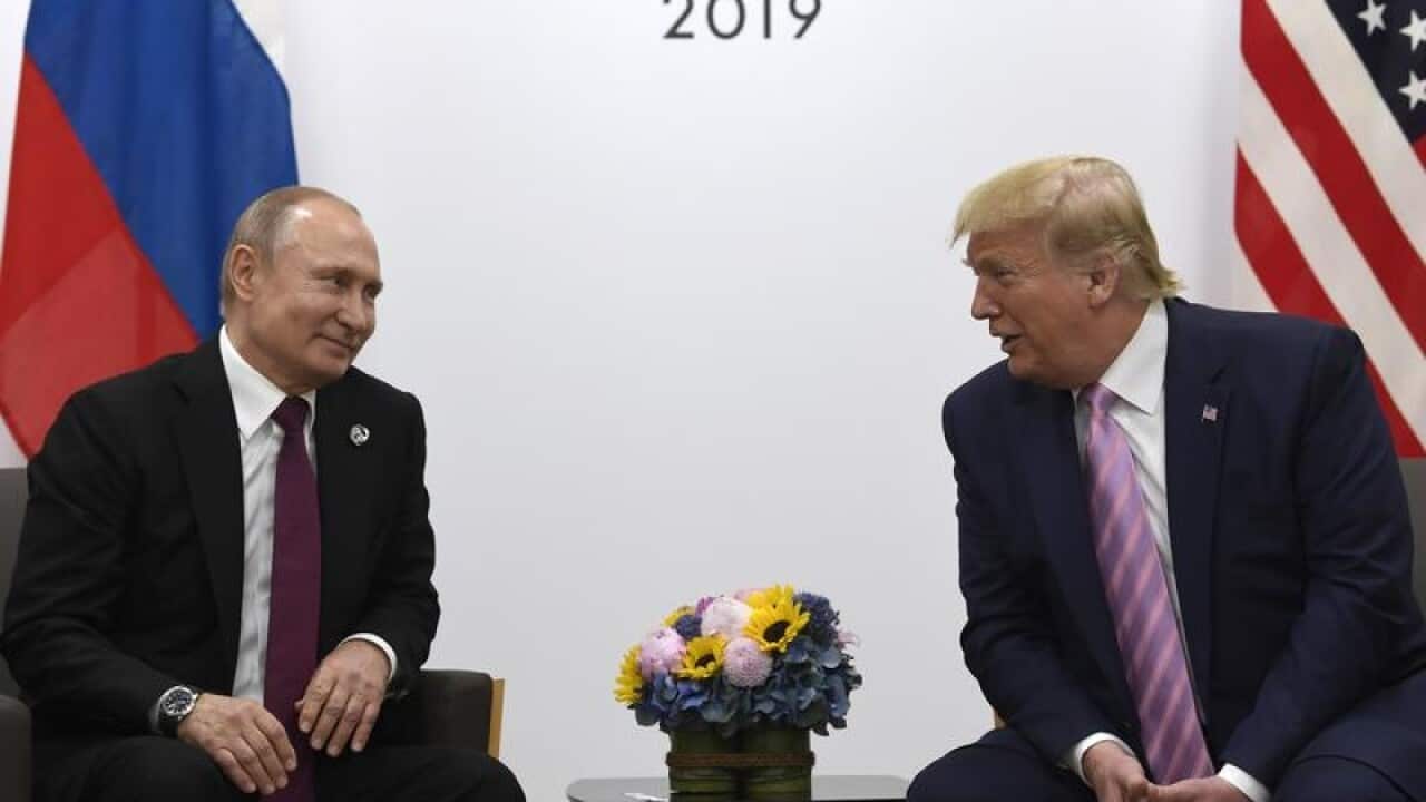 Donald Trump(R) with Russian President Vladimir Putin