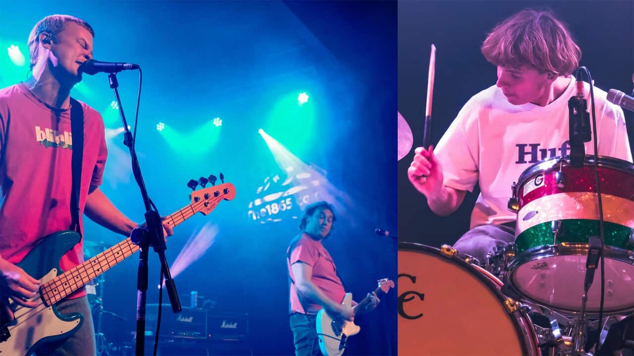 The Chats, winners of the 2021 Australian Independent Record Awards (AIR), and nominees for the J awards, National Live Music awards (NLMA ) and ARIA Music Awards performing live on stage at the 1865.