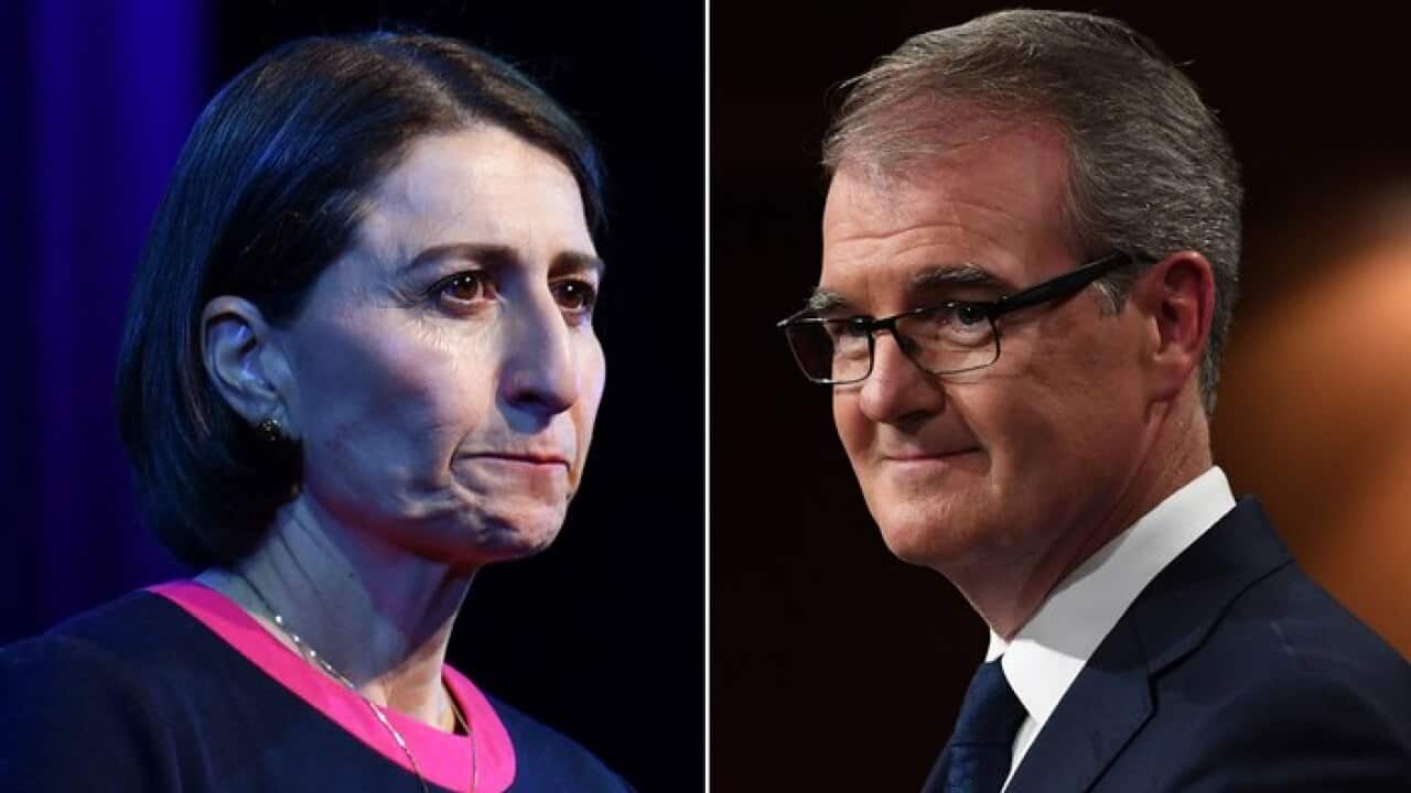 NSW Premier Gladys Berejiklian (left) and Opposition Labor Leader Michael Daley